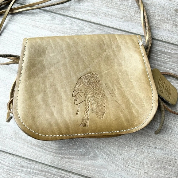 Vintage OTTO Full Leather Tribal Satchel Crossbody Bag - Picture 2 of 16